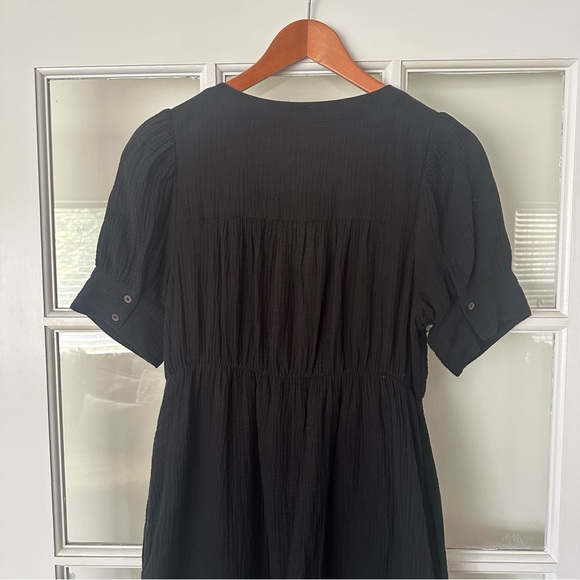 Madewell Black Midi Dress with Button Detail Size 4 - Picture 4 of 12